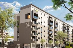 Fachada de Residencial Zoe, pisos de obra nueva en Badajoz