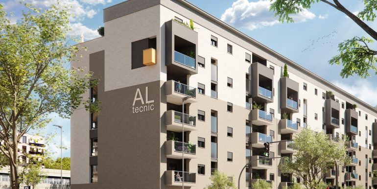 Fachada de Residencial Zoe, pisos de obra nueva en Badajoz