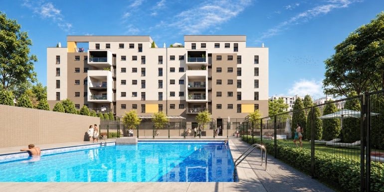 Piscina comunitaria y edificio completo de Residencial Zoe